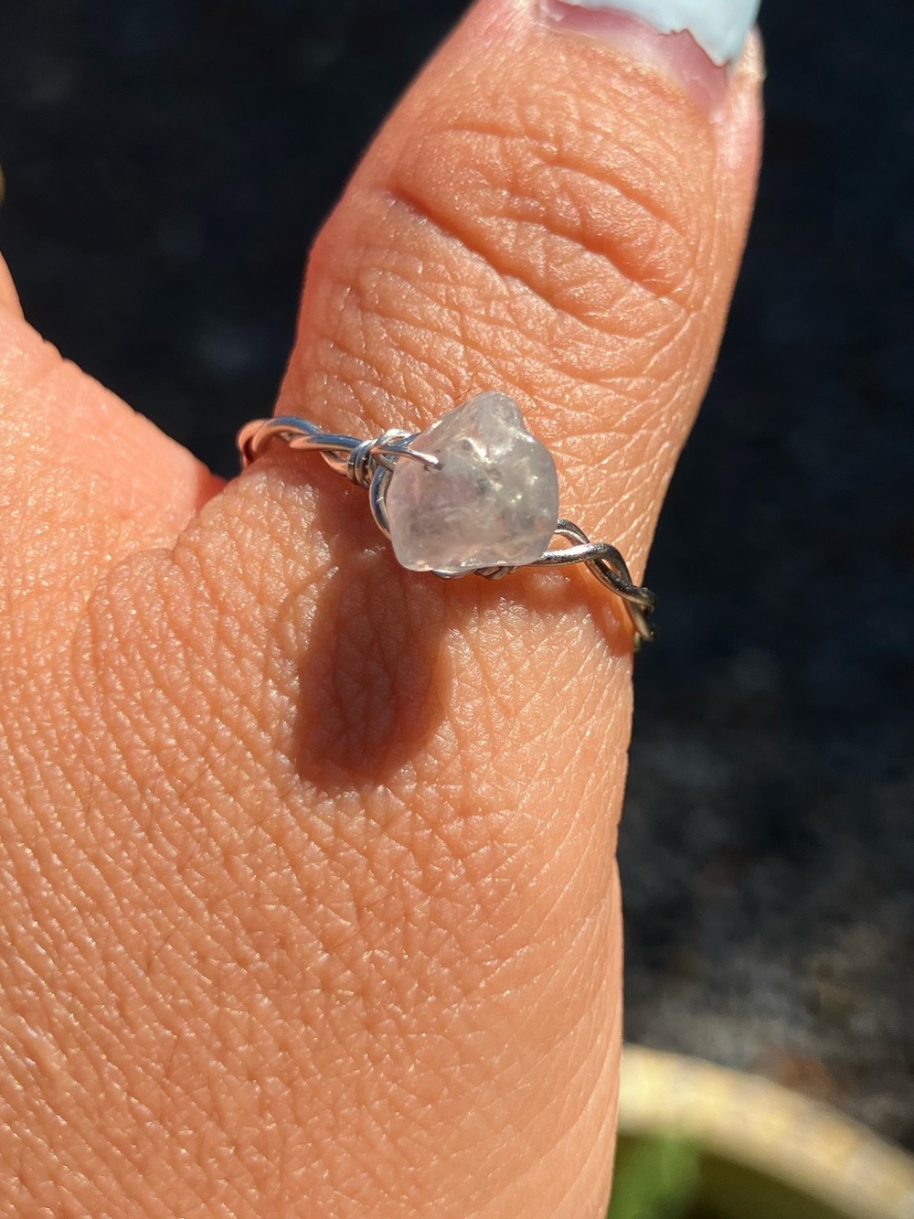 Handmade Stainless Steel Wire Wrap Ring Size 10